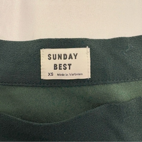 Sunday Best By Aritzia Women’s XS Emerald Green Ruffle Wrap Skirt Flattering All - Picture 6 of 10